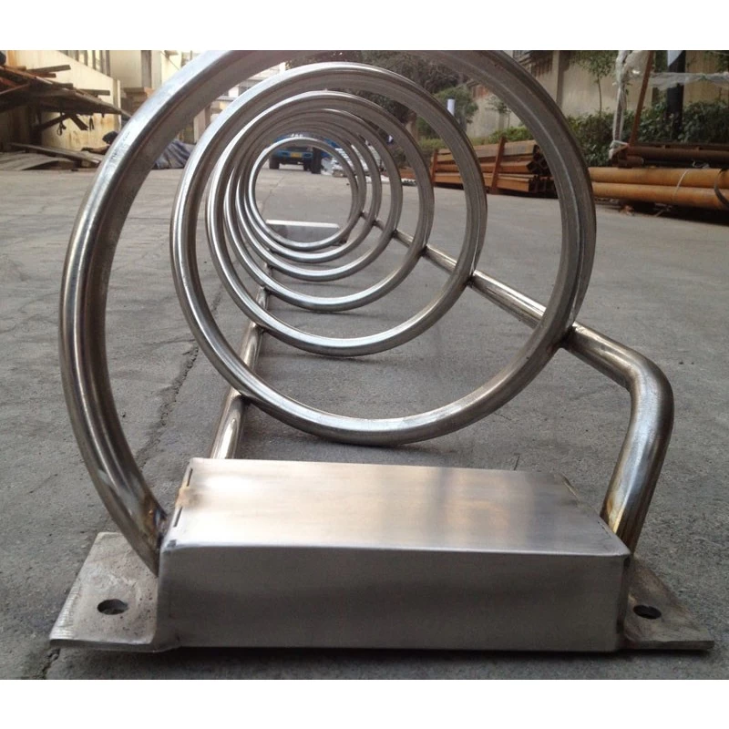 China Wave Shape Steel Locking Outdoor Spiral Bike Storage Rack manufacturer