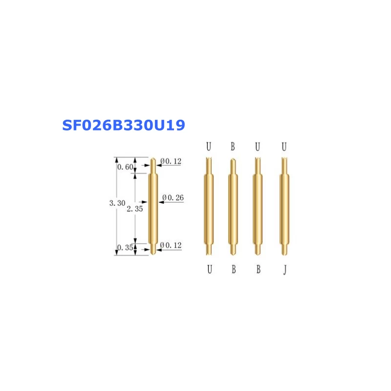 China 026 series high precision double head pogo pin manufacturer