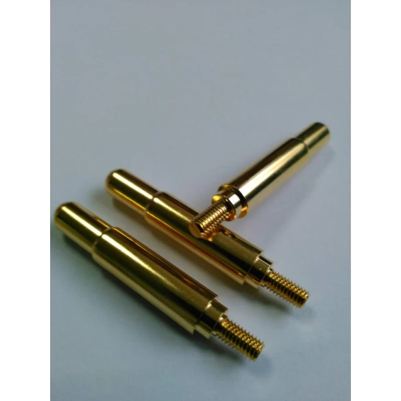 China Au plating pogo pin with thread screw M3 manufacturer