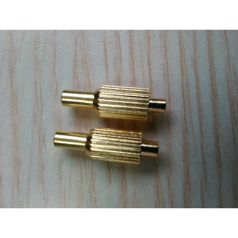 China Brass gold plated pogo pin with knurl manufacturer