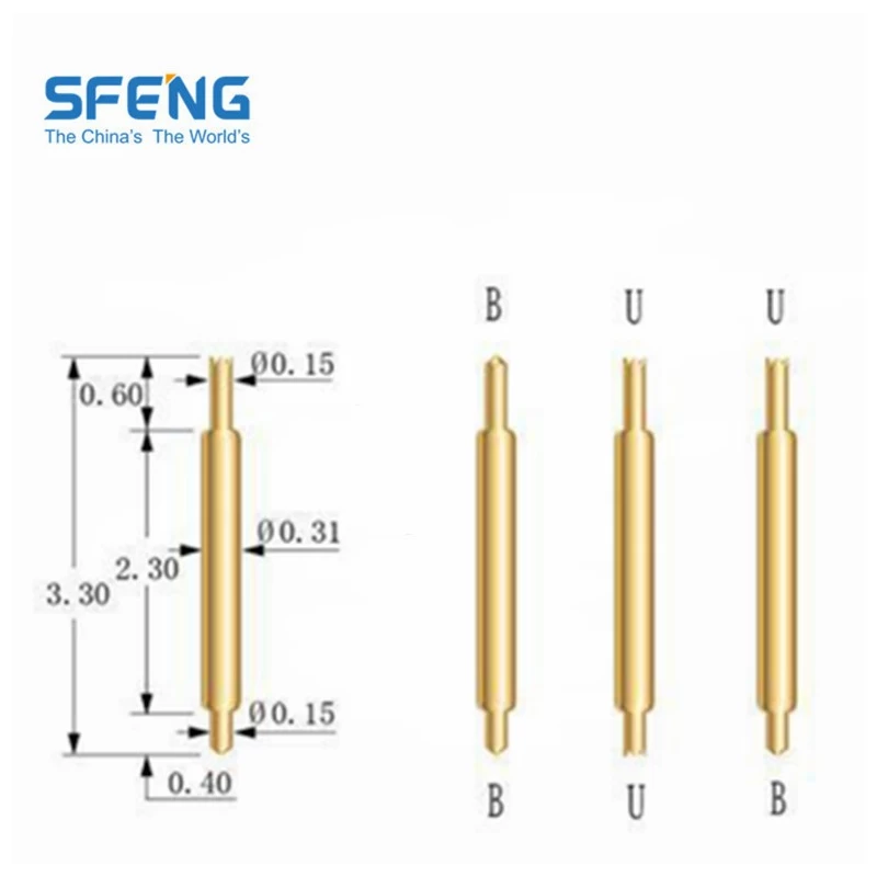 China China low price 030 series round head double-ended pogo pin BGA spring loaded pin manufacturer