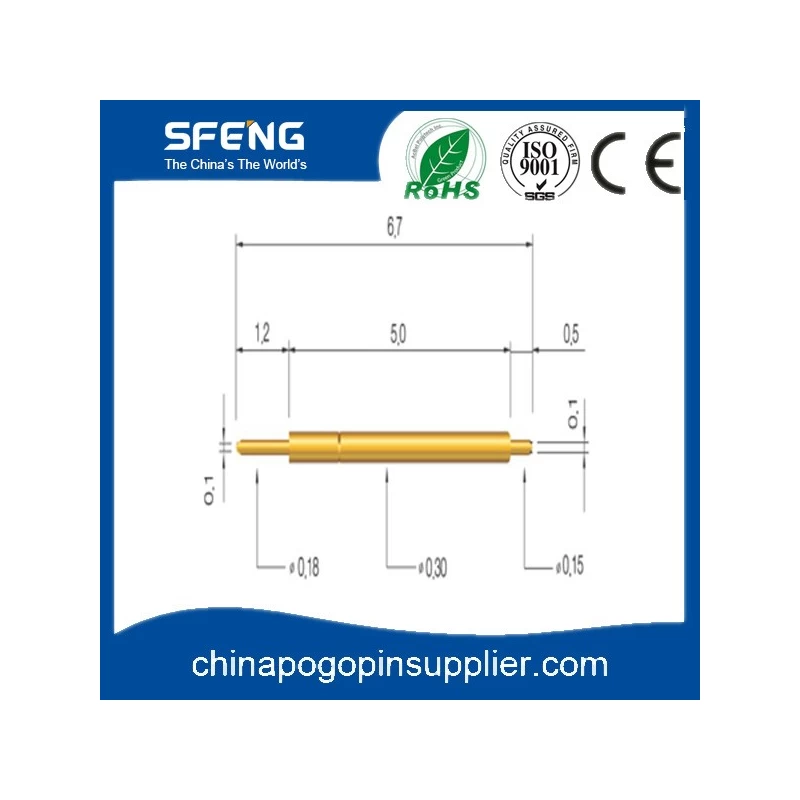 China SFENG 0.5mm Pitch Gold plated Double Head Pin BGA test probe fabrikant