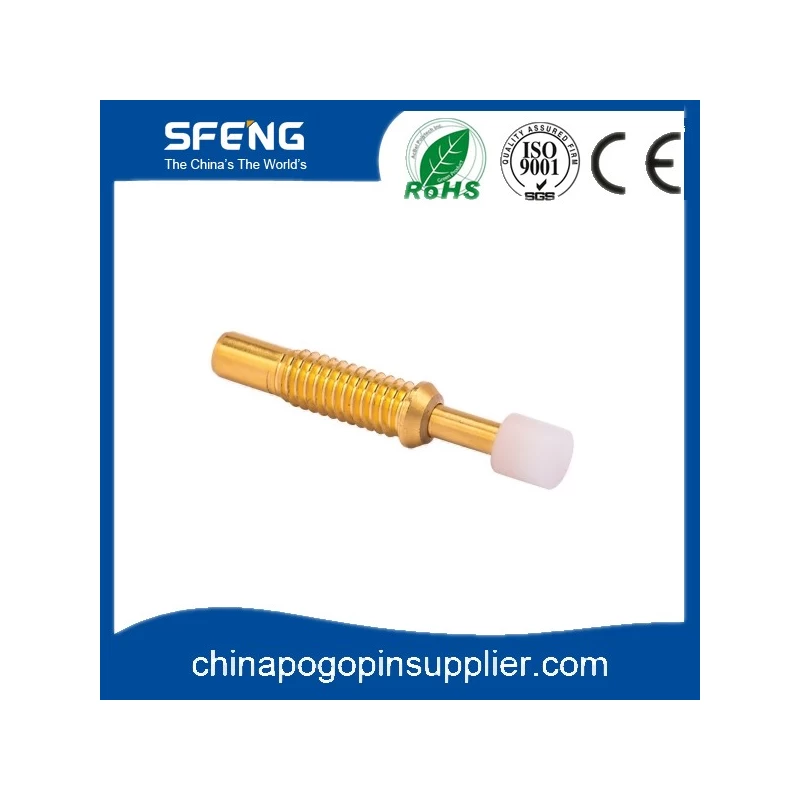 China brass gold plated with thread and plastic tip pogo pin manufacturer