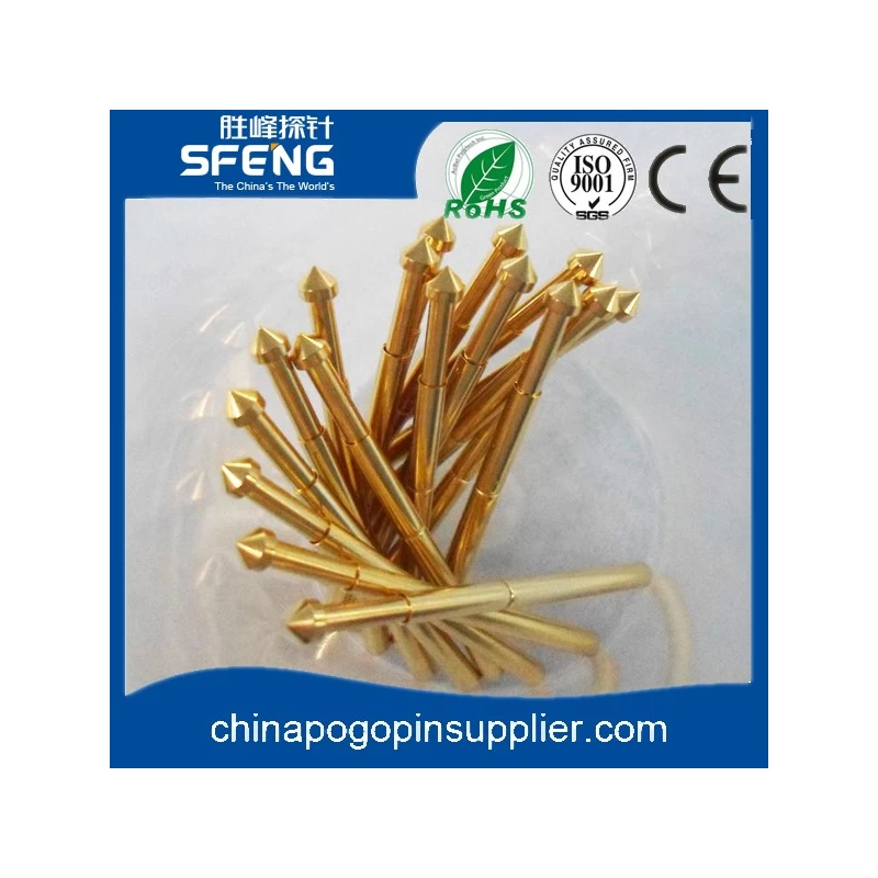 China high precision brass material gold finishes probe component manufacturer