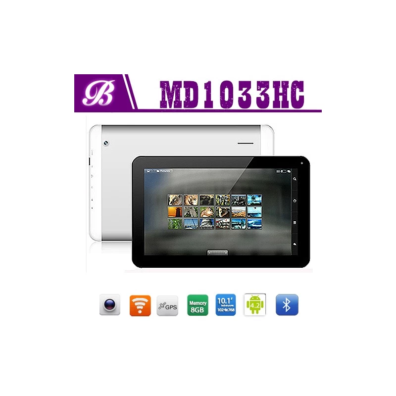 China 10.1inch Android tablet pc with 1G+8G 1024*768 TN screen front 0.3M real 2.0M camera with bluetooh 3G manufacturer