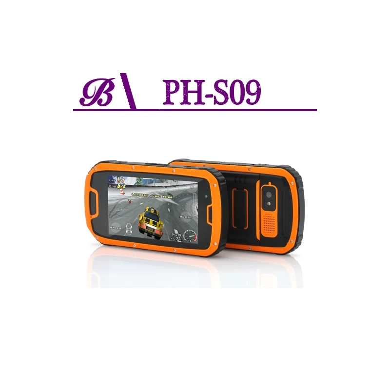China 4,3-Zoll-1G + 4G 960 × 540 QHD IPS-Schirm, Front-Kamera 0.3M Rückseiten-Kamera 8.0M Bluetooth WIFI GPS Quad-Core-Shop für Handy Rugged S09 Hersteller