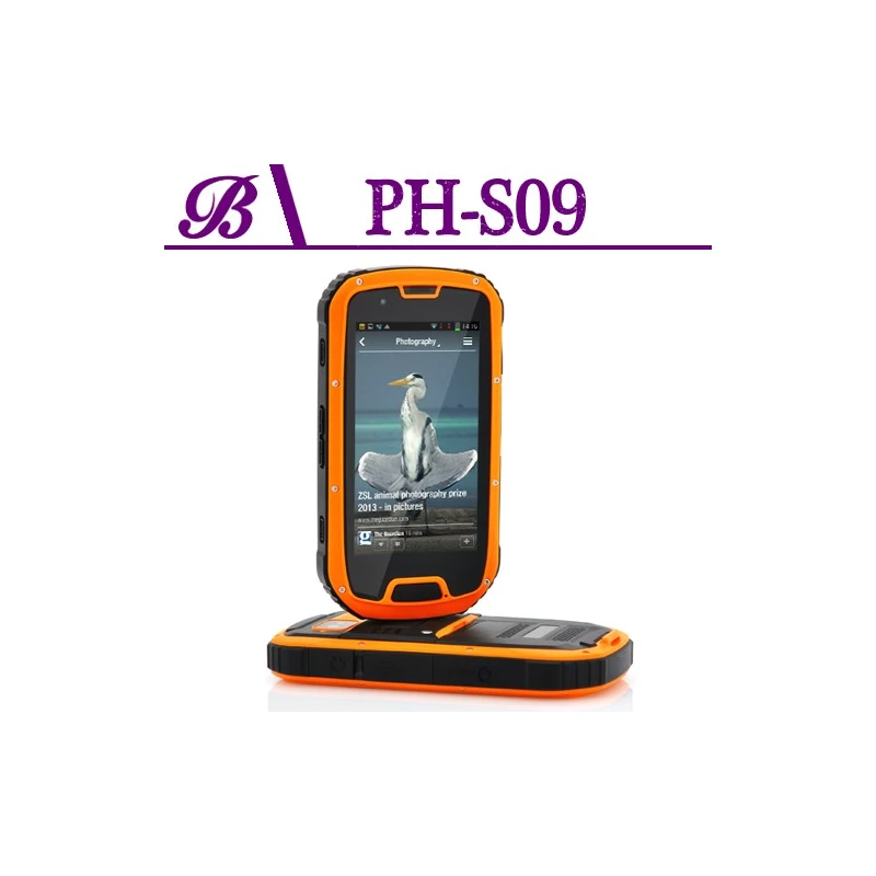 China 4.3inch 960 × 540 QHD IPS-Schirm 1G + 4G unterstützt Bluetooth WIFI GPS Vordere Kamera 0.3M Rückseiten-Kamera 8.0M Quad CoreOutdoor Smart-Phone S09 Hersteller