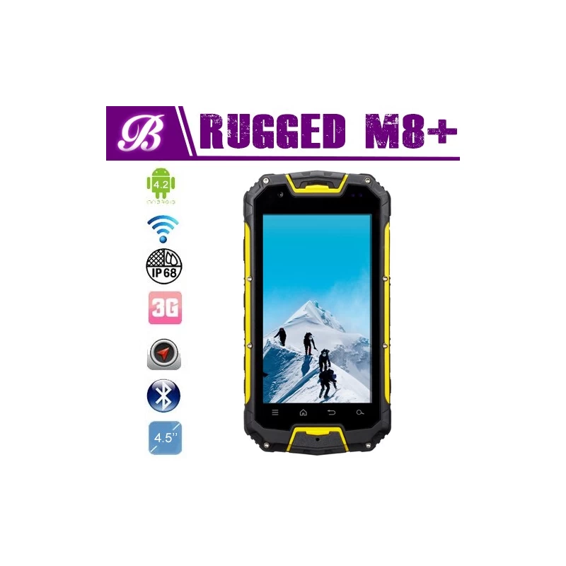porcelana teléfono rugoso opcional Snowpow M8 de 4.5inch IP68 impermeable mtk6589 quad-core NFC con walkie talkie/ptt fabricante