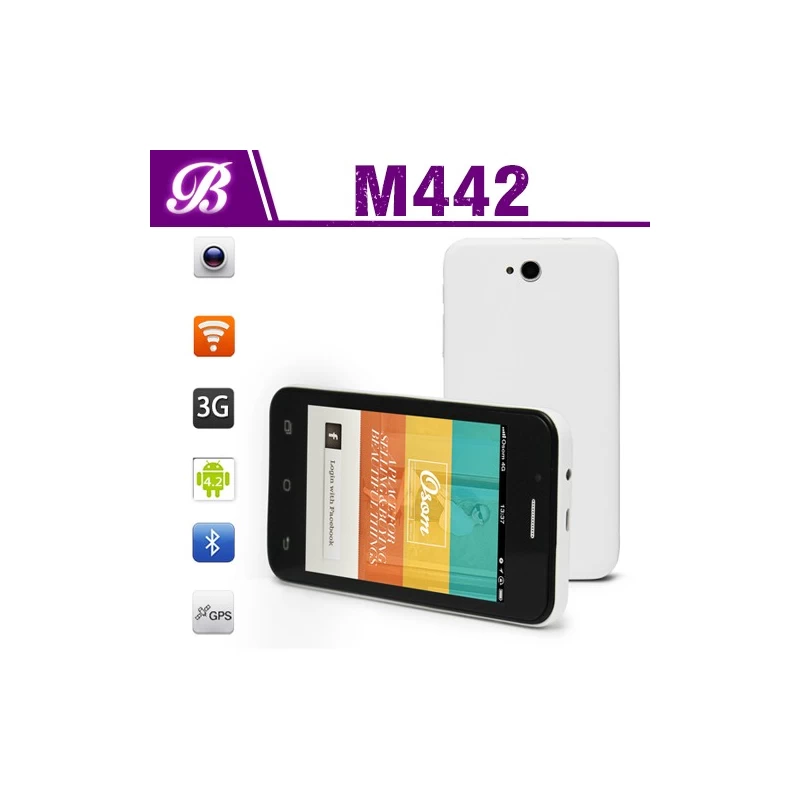 中国 4英寸 英特尔 XM6321双核 256MB 4G WVGA 800 * 480 TN 支持 3G GPS WIFI 蓝牙 安卓智能手机 MD442 制造商