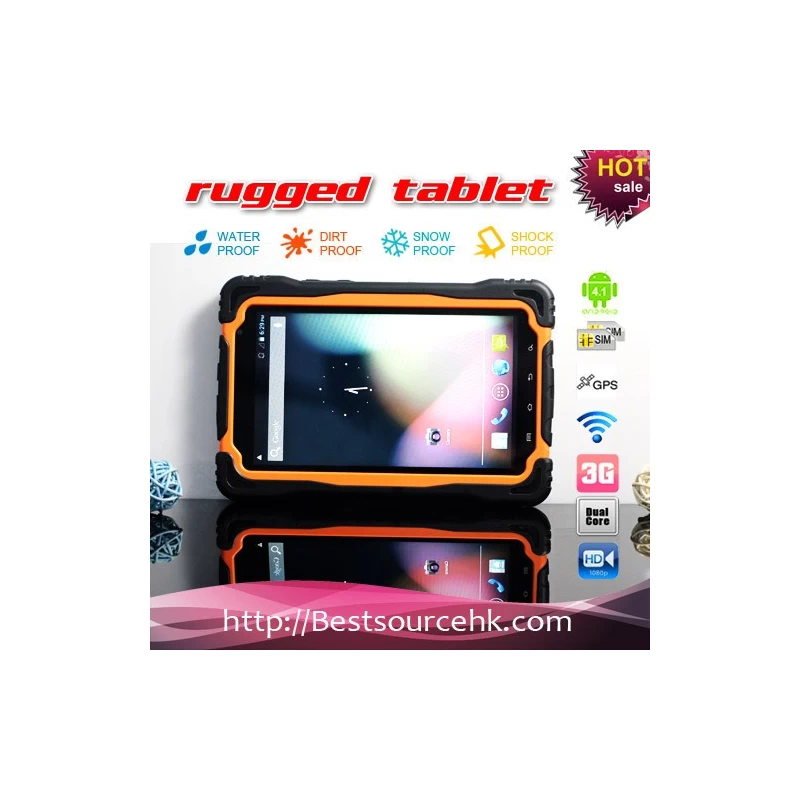 China 7-inch waterproof, dustproof and shockproof tablet MTK 6577 dual core with wifi bluetooth GPS manufacturer