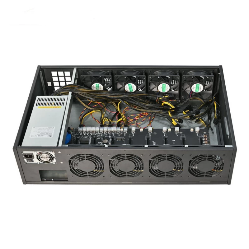 China 857S Pro Foldable GPU Mining Rig 6.5CM Card Distance Power Supply 2000W/2500W/3300W Graphics Card Mining Box manufacturer