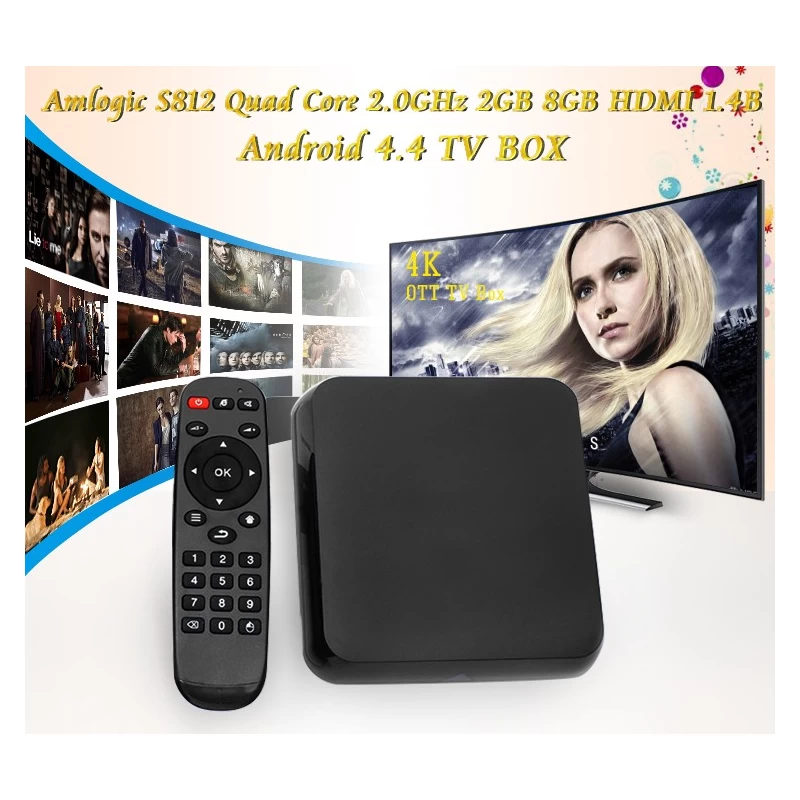 China Amlogic Chip S812 Quad Core 2.0 Main Frequency 2GB 8GB HDMI 1.4B Android 4.4 TV Box M8S manufacturer