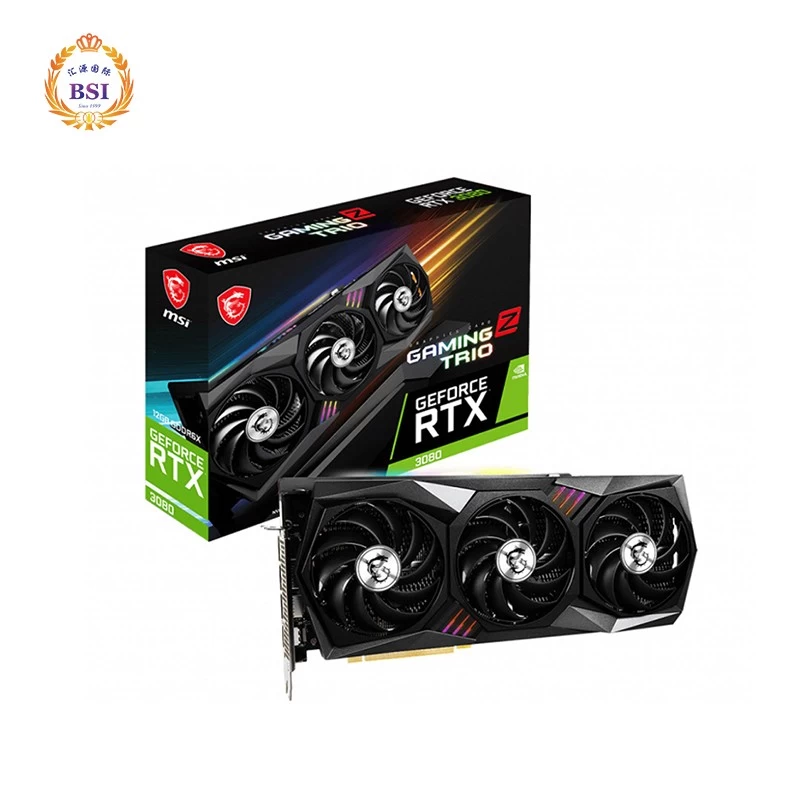 China MSI  rtx3080  graphic  card  gaming z Trio geforce rtx3080  gaming card  non lhr or lhr   video card   for  GPU rig manufacturer