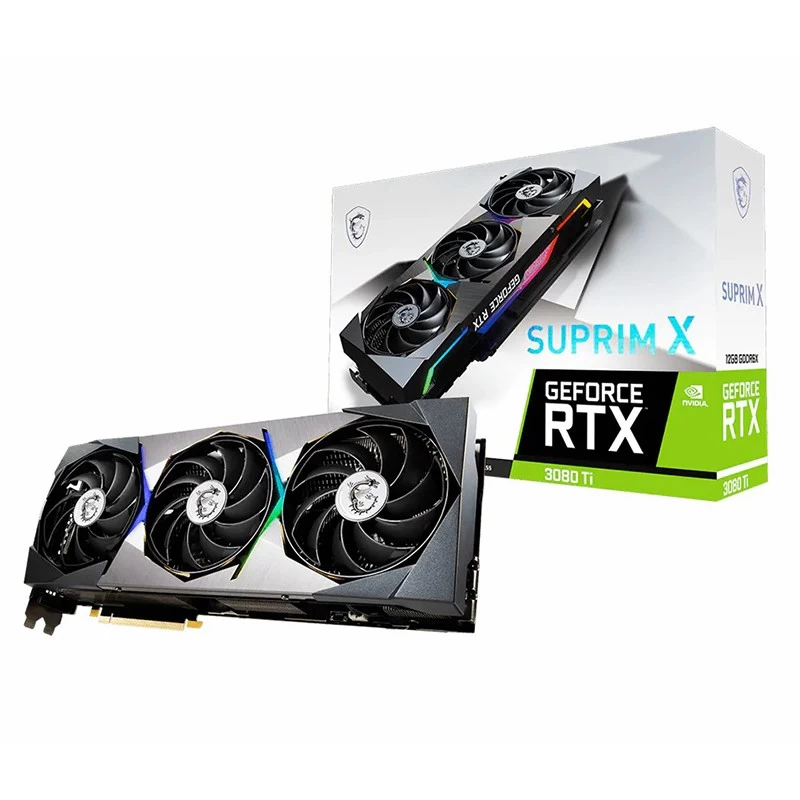 China Hot sale MSI RTX3080TI Gaming X Trio graphic cards LHR with 12GB GDDR6X 384bit manufacturer