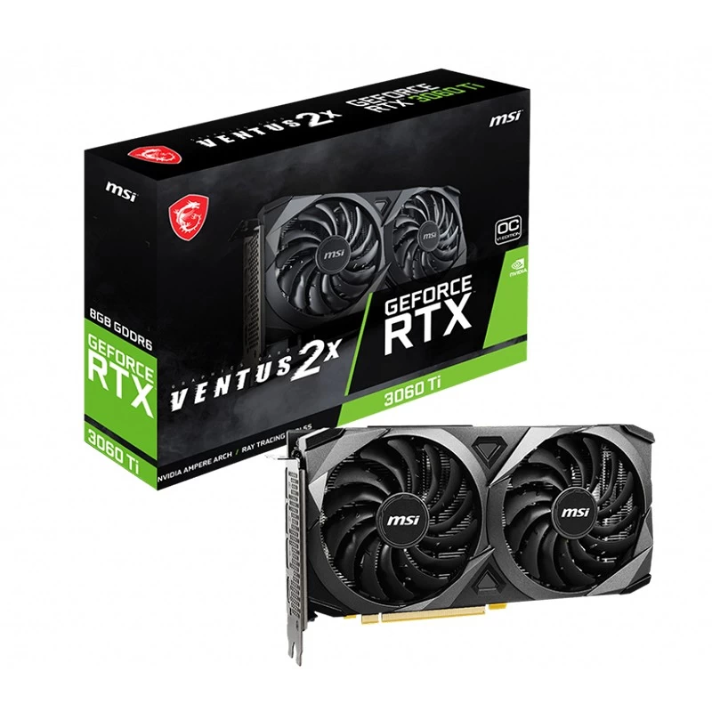 China MSI rtx 3060 ti graphics card ventus 2x rtx 3060 ti 2x graphics card official warranty ready to ship manufacturer