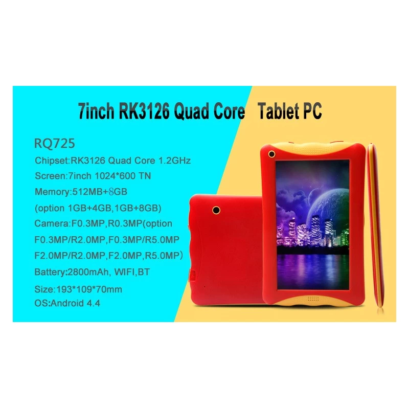 China Kid Tablet PC 7inch Quad Core RK3126 512MB 8GB with BT Wifi Tablet PC manufacturer