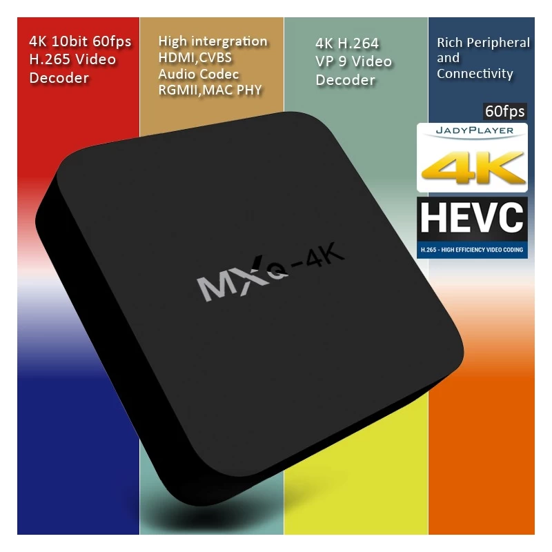 Chiny Niska cena Rockchip RK3229 Czterordzeniowy 1 GB 8 GB HDMI 1.4B Android 4.4 MXQ-4K TV Box producent