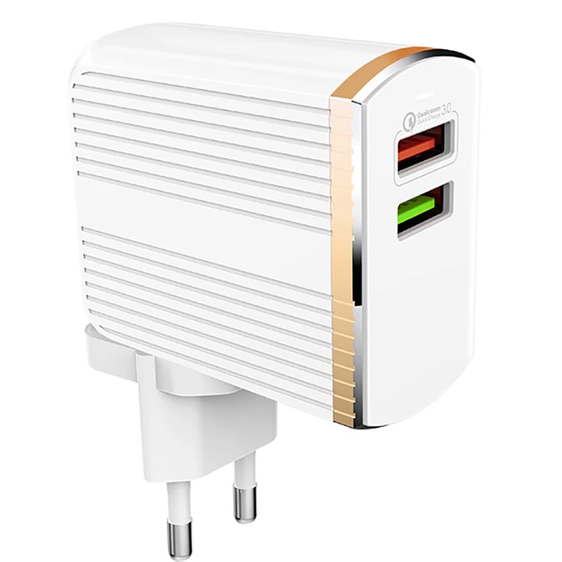 China OEM Travel Charger with 2 USB Port Quick Charge 3.0 Universal Fast Charge Adapter AC-1802 manufacturer
