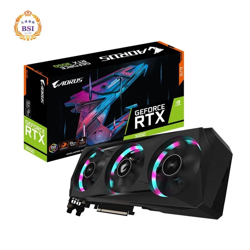 China Gigabyte RTX 3050 graphics card aorus 8GB 3x graphics card 3050 RTX with GDDR6 128bit suitable for GPU machines manufacturer