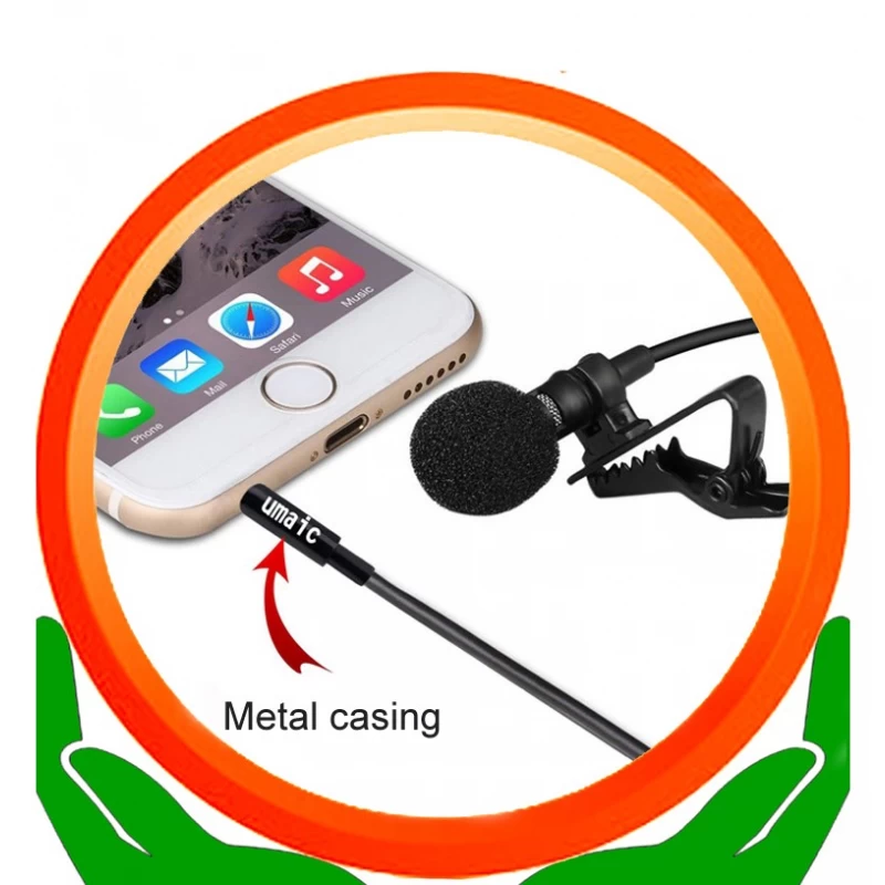 China Professional Lavalier mini microphone for mobile phone camera live performance manufacturer