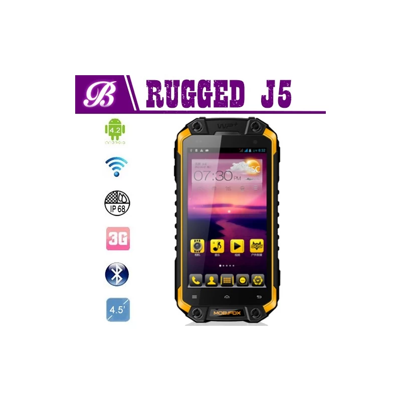 Chiny J5 Rugged phone with GPS WIFI NFC 4.5inch Android 4.2 BT producent
