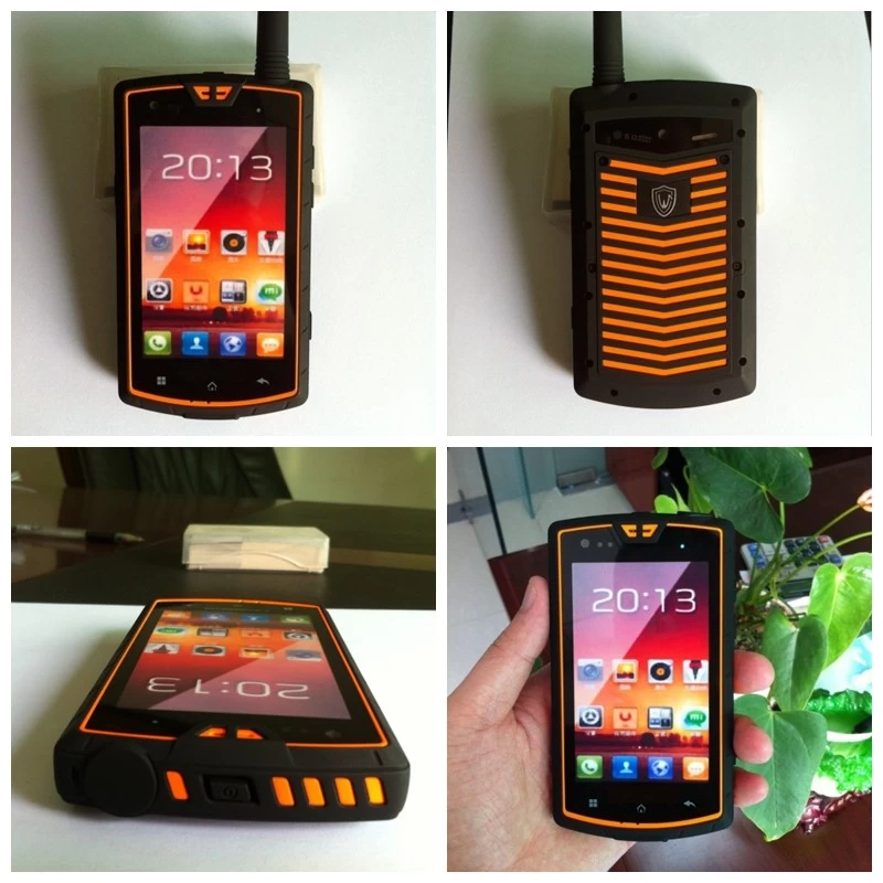China New hot sell !! Rugged phone with NFC PTT GPS WIFI BT 4.0inch front 0.3M real 5.0M manufacturer