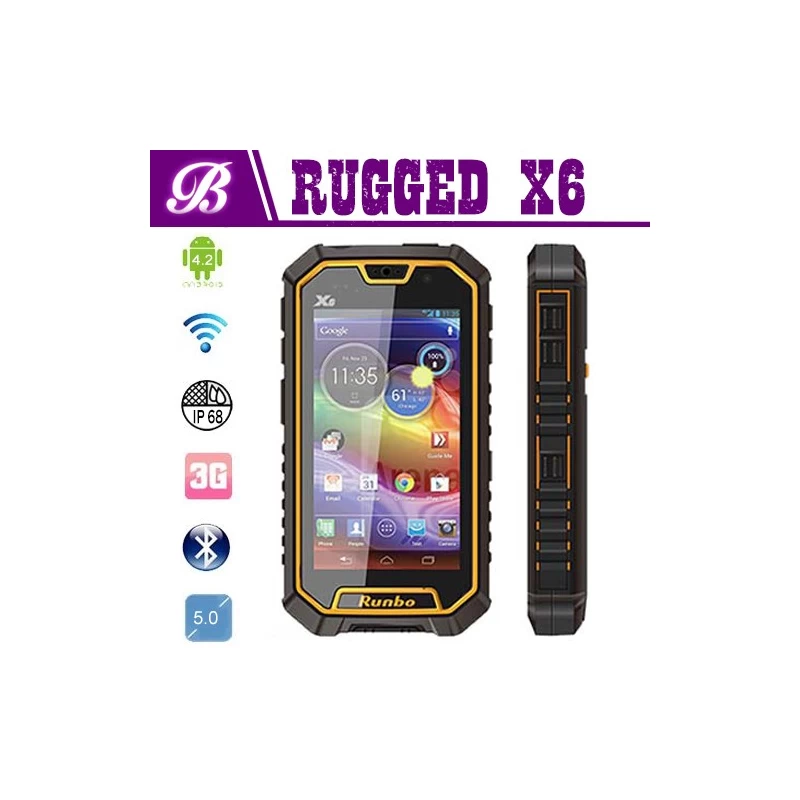 China Runbo X6 SmartPhone Rugged IP68 MTK6589T Quad Core Android 4.2  cell phone 5 Inch  13 MP Camera manufacturer