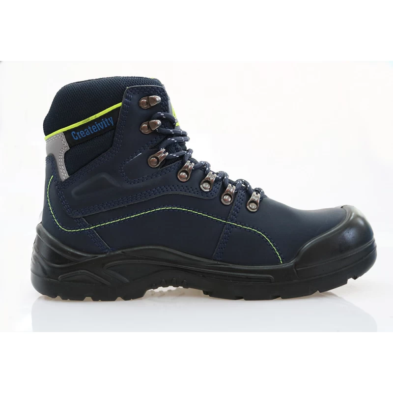 China 0147 genuine leather PU injection working safety shoes boots manufacturer