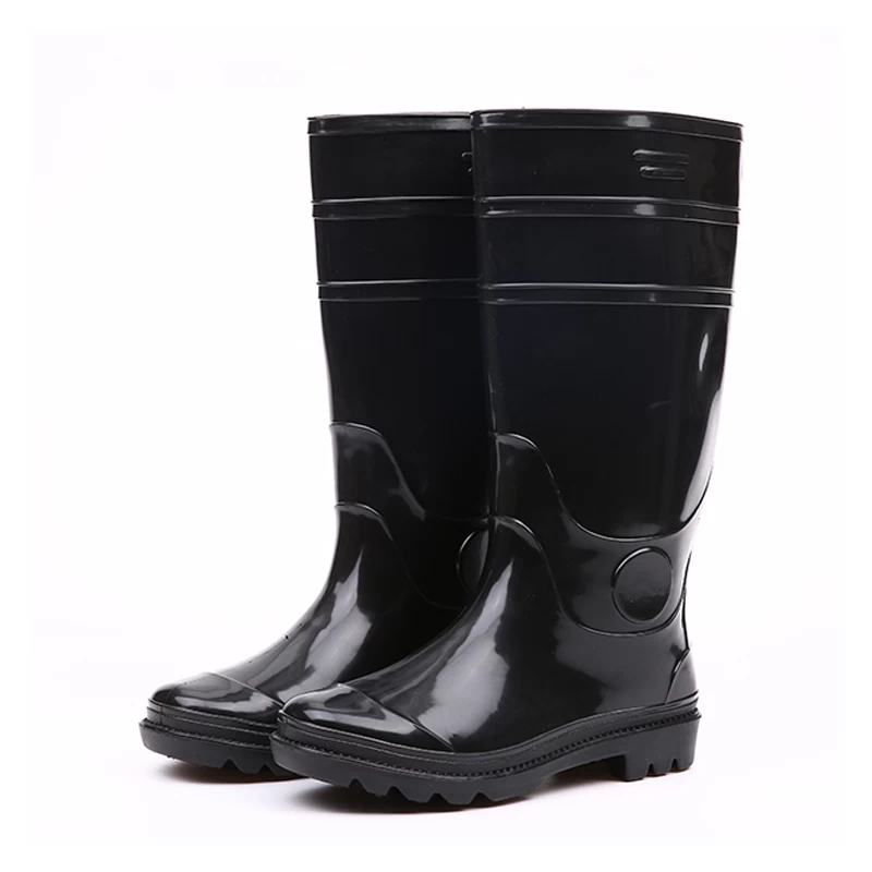 China 103 cheap black shiny pvc rain boots manufacturer
