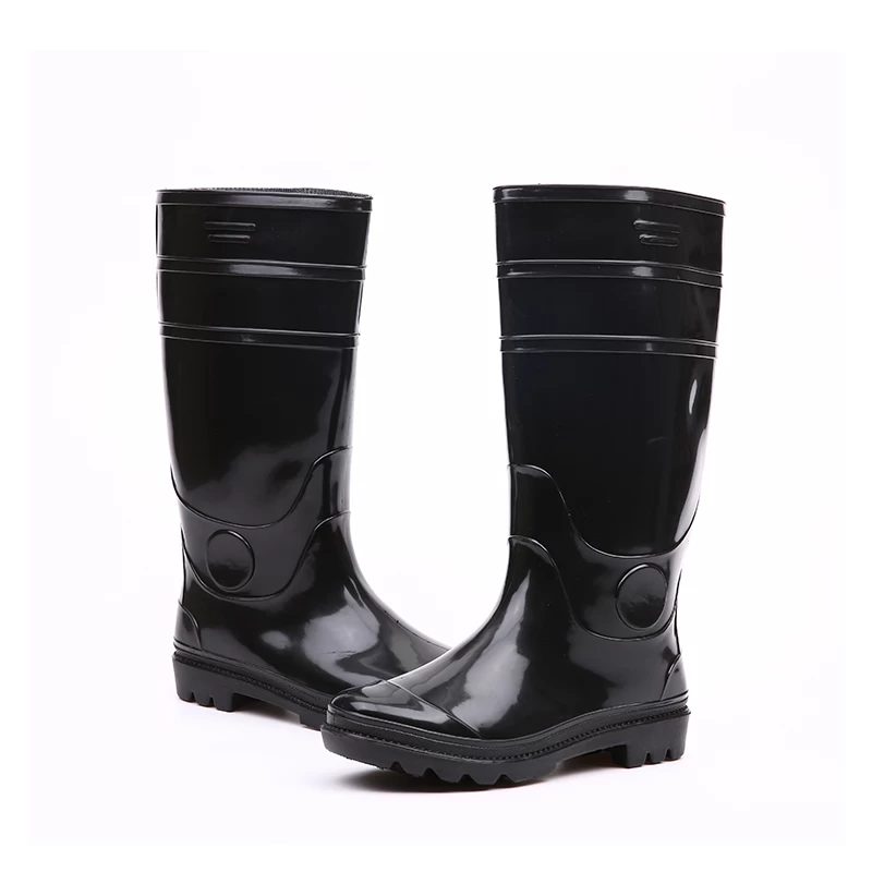 China 103 cheap black shiny pvc rain boots manufacturer