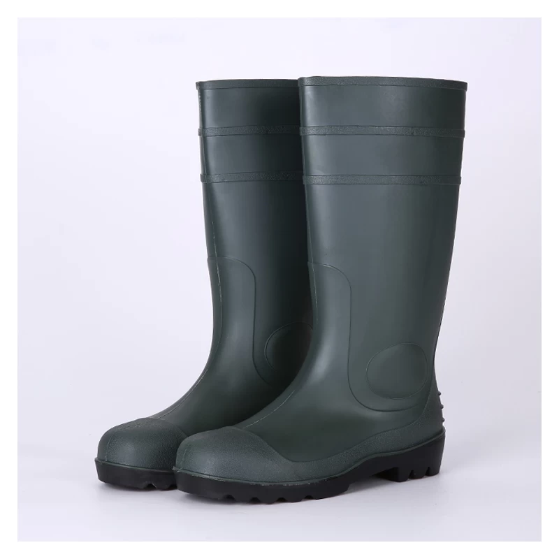 China 106-1 steel toe green safety rain boots manufacturer