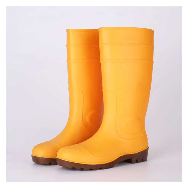 China 106-2 steel toe safety yellow wellington boots manufacturer