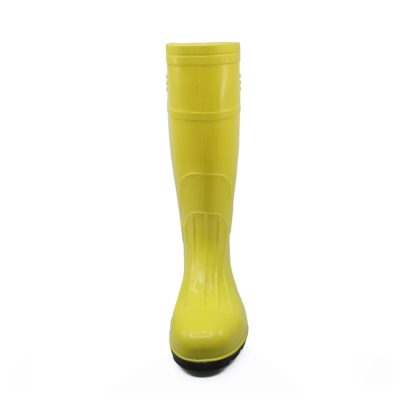 China 107-1 yellow pvc safety steel toe boots for men manufacturer
