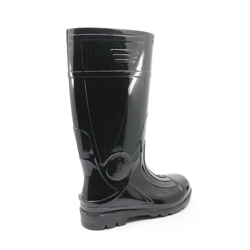 China 107-3 black glitter pvc rain boots for work manufacturer