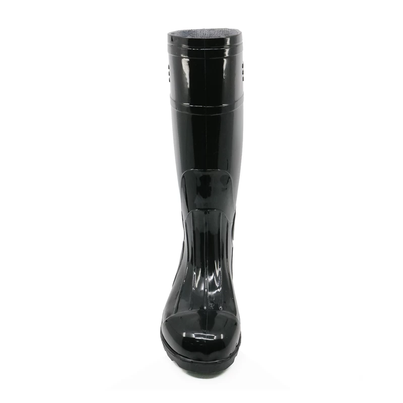 China 107-3 black glitter pvc rain boots for work manufacturer