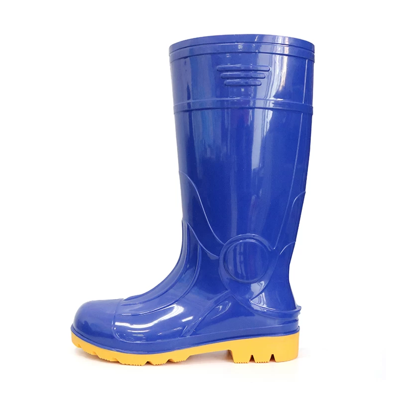 China 107-BY waterproof oil slip resistant steel toe cap glitter safety rain boot manufacturer