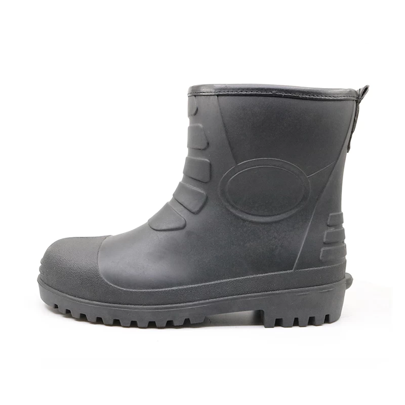 China 108L low ankle black steel toe oil resistant work boots pvc manufacturer