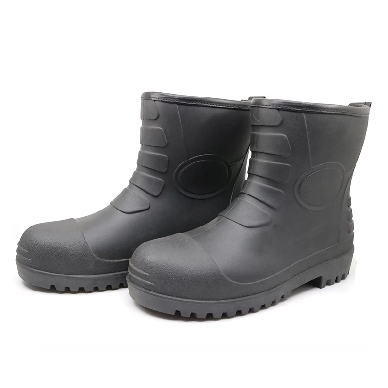 China 108L low ankle black steel toe oil resistant work boots pvc manufacturer