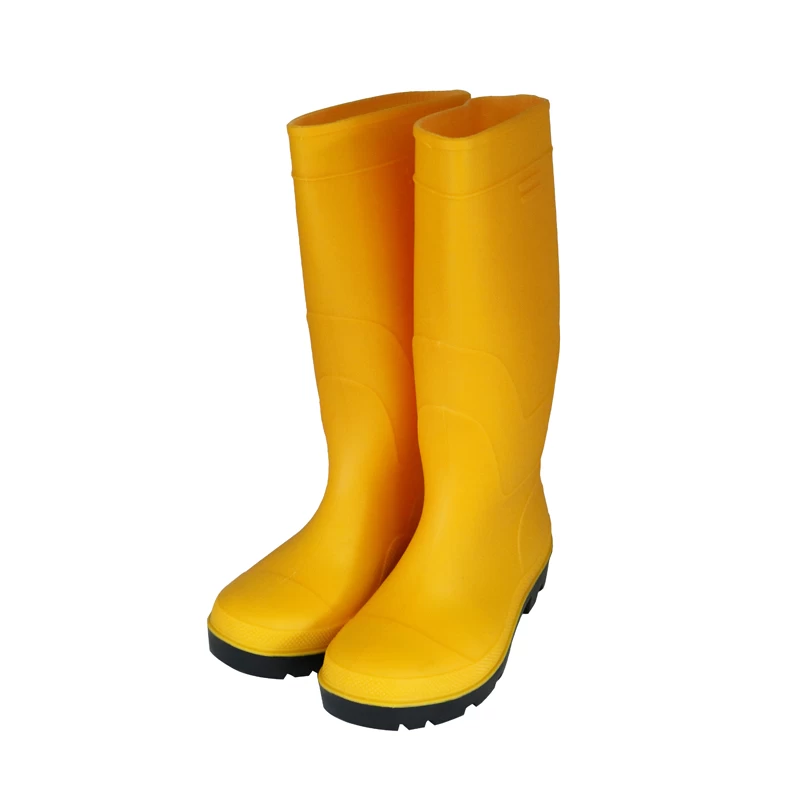 China 109-Y yellow safety wellington rain boots $4 manufacturer