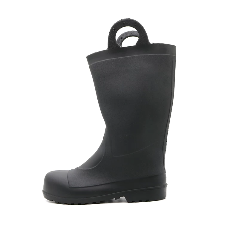 China 110 Oil slip resistant steel toe anti puncture waterproof pvc safety rain boots with handles manufacturer