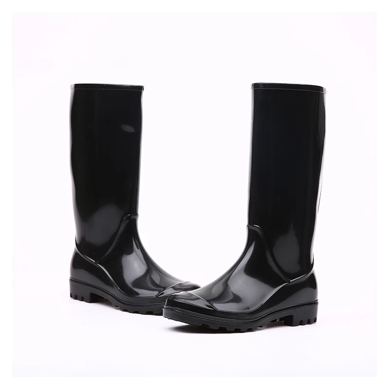 China 202-2 Red rose fashion shiny rain boots for women manufacturer