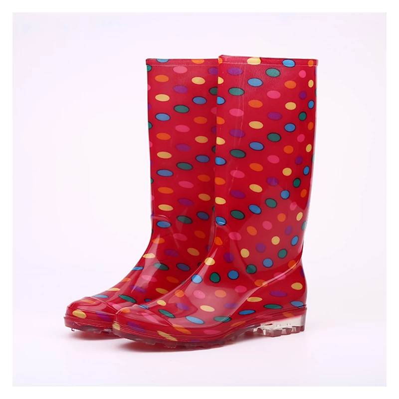 China 202-4 red shiny rain boots for women manufacturer
