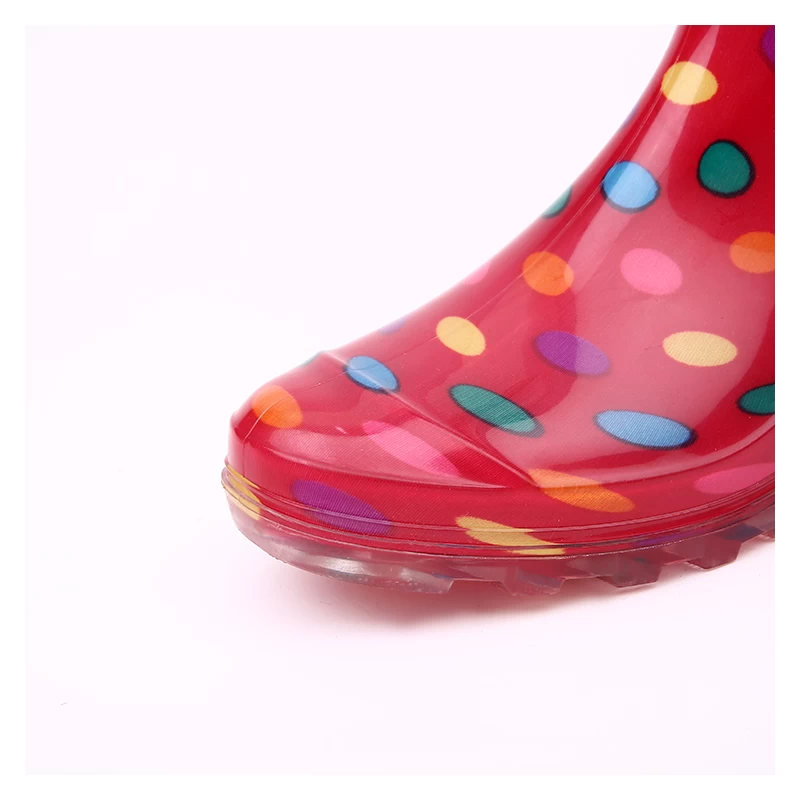 China 202-4 vermelha brilhante chuva botas para mulheres fabricante