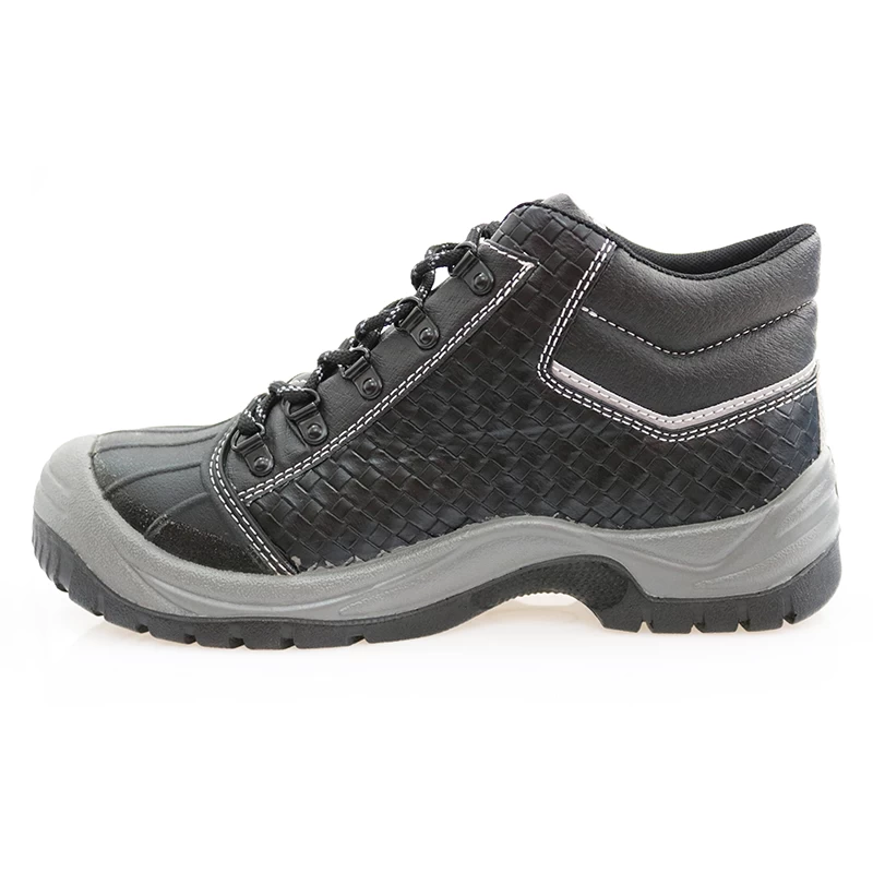 China 3002 microfiber leather black steel toe safety shoes manufacturer