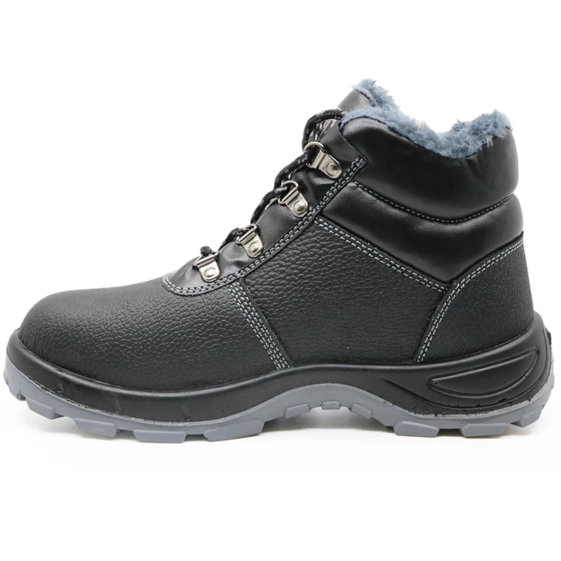 China 372 oil resistant anti slip steel toe cap winter safety shoes with fur lining manufacturer