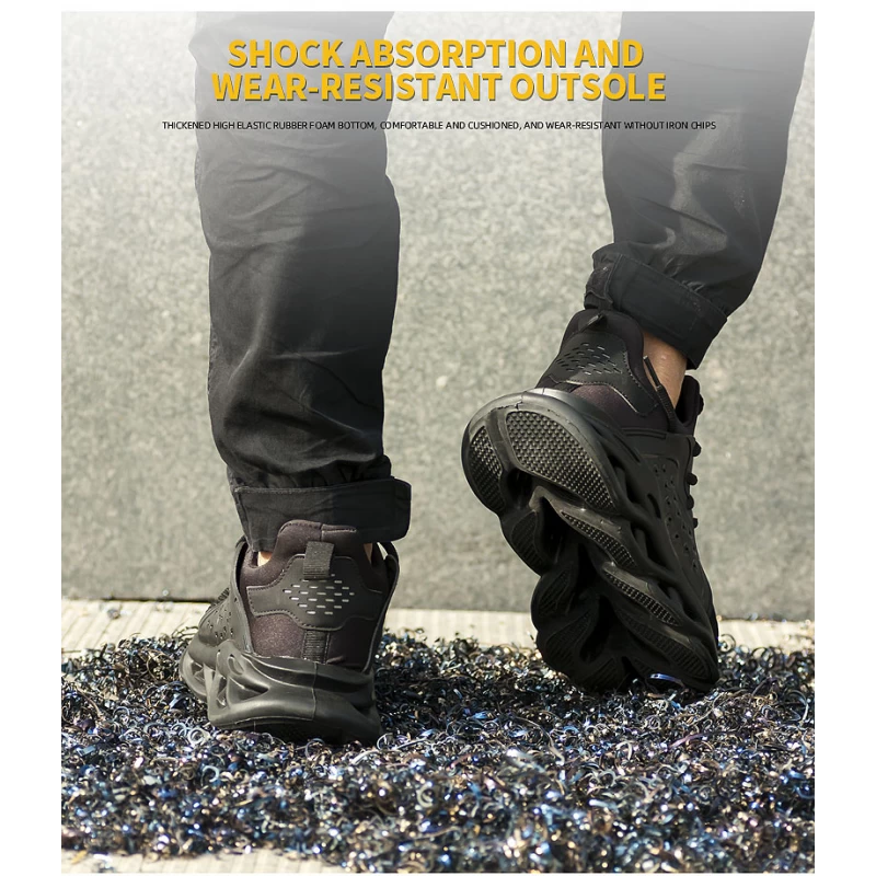 China 502 Slip resistant light weight steel toe breathable stylish safety shoes sneakers manufacturer