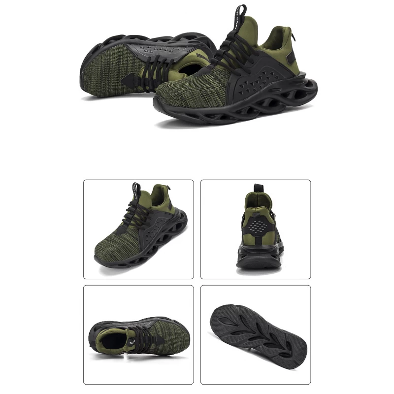 China 502 Slip resistant light weight steel toe breathable stylish safety shoes sneakers manufacturer