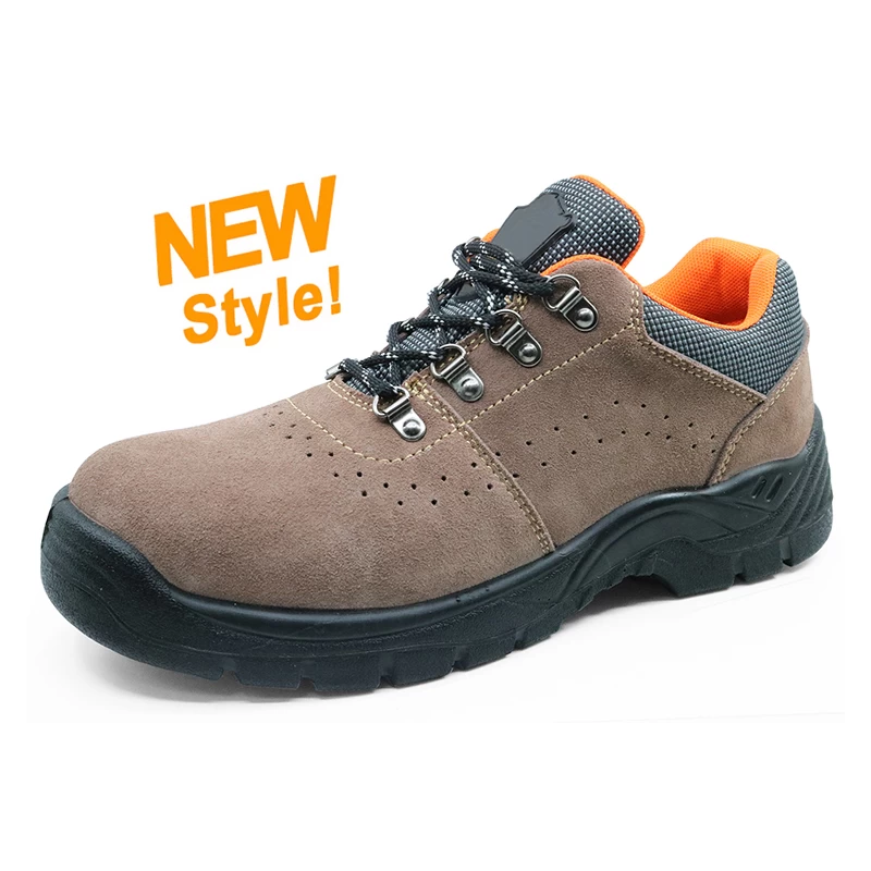 China 5050 Anti slip suede leather steel toe cap breathable workshop safety shoe manufacturer