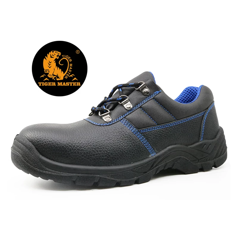 China 5072 Low ankle slip resistant cheap black steel toe cap work shoes manufacturer