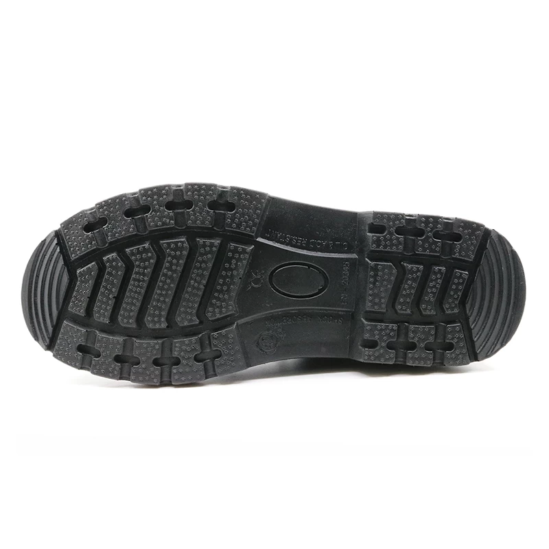 China 6005 Black microfiber leather anti slip executive steel toe safety shoes manufacturer